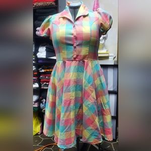 Pastel checkered dress
